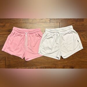 Aimpact Men’s Athletic Shorts Bundle Size Small Pink White 2 Pair Running Gym